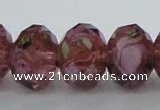 CLG15 13.5 inches 9*12mm faceted rondelle handmade lampwork beads