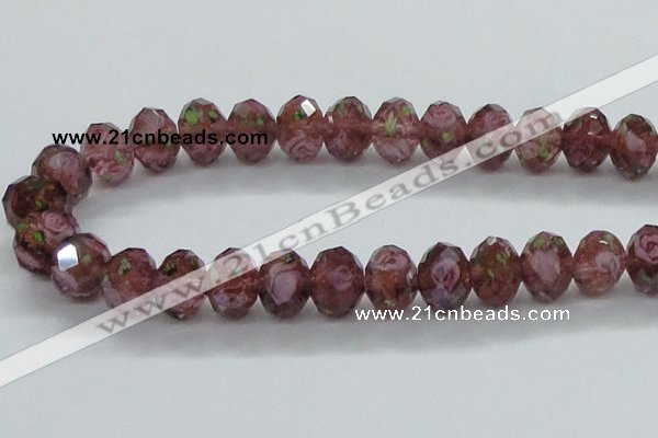 CLG15 13.5 inches 9*12mm faceted rondelle handmade lampwork beads