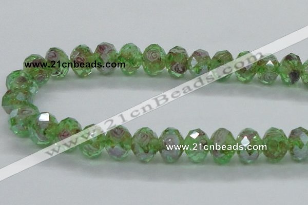 CLG16 13.5 inches 9*12mm faceted rondelle handmade lampwork beads