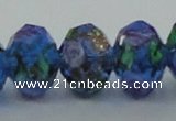 CLG17 13.5 inches 9*12mm faceted rondelle handmade lampwork beads