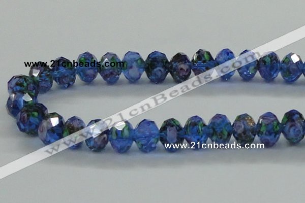 CLG17 13.5 inches 9*12mm faceted rondelle handmade lampwork beads