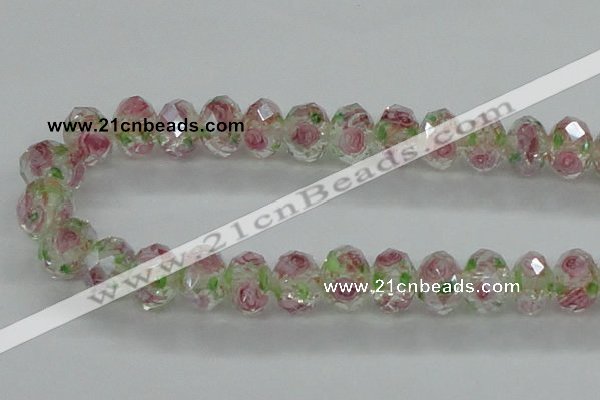 CLG18 13.5 inches 9*12mm faceted rondelle handmade lampwork beads