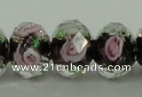 CLG19 13.5 inches 9*12mm faceted rondelle handmade lampwork beads