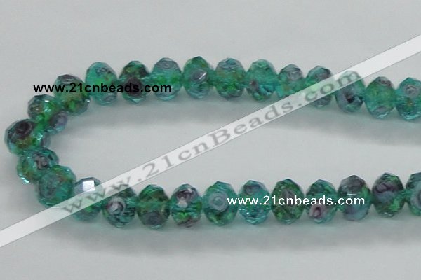 CLG20 13.5 inches 9*12mm faceted rondelle handmade lampwork beads