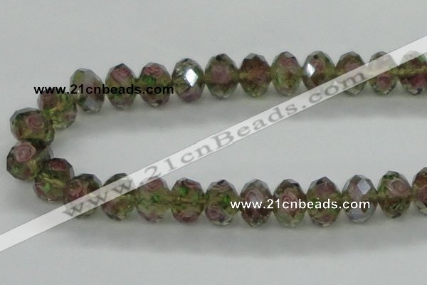 CLG22 13.5 inches 9*12mm faceted rondelle handmade lampwork beads