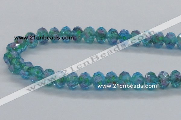 CLG23 13.5 inches 9*12mm faceted rondelle handmade lampwork beads