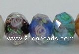 CLG24 13.5 inches 9*12mm faceted rondelle handmade lampwork beads