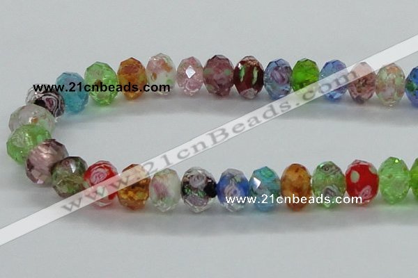 CLG24 13.5 inches 9*12mm faceted rondelle handmade lampwork beads