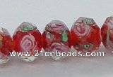 CLG25 15 inches 8*10mm faceted rondelle handmade lampwork beads