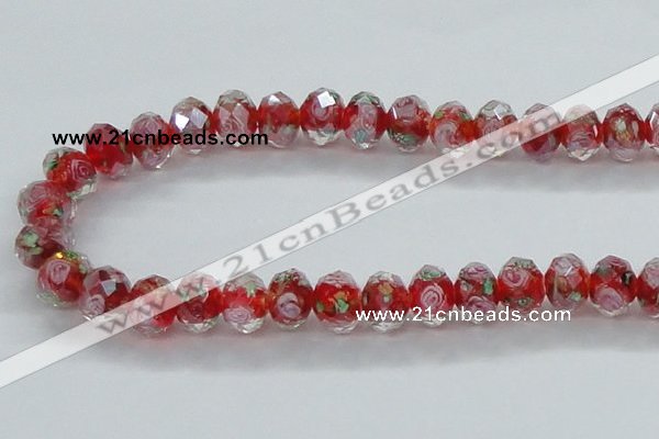 CLG25 15 inches 8*10mm faceted rondelle handmade lampwork beads