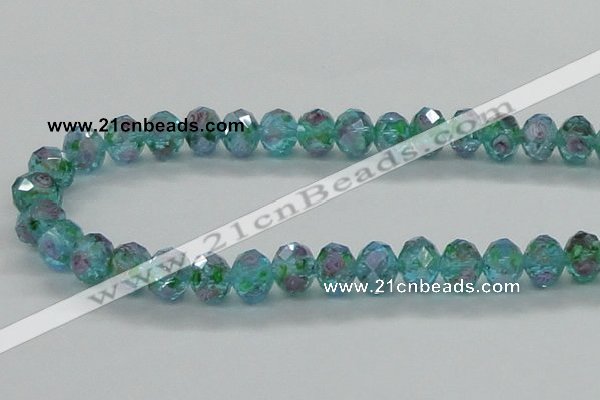 CLG28 15 inches 8*10mm faceted rondelle handmade lampwork beads