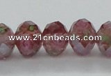 CLG29 15 inches 8*10mm faceted rondelle handmade lampwork beads