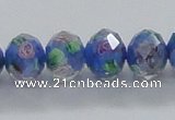 CLG30 15 inches 8*10mm faceted rondelle handmade lampwork beads