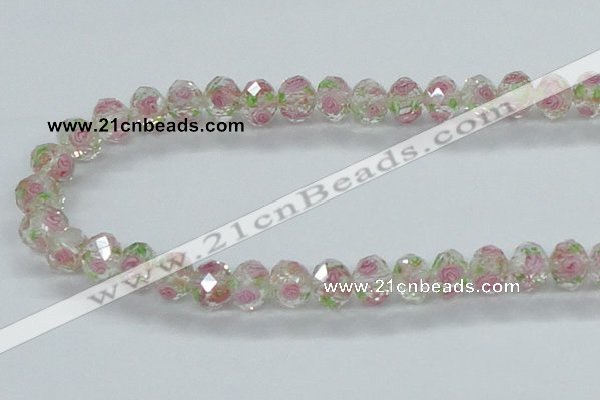 CLG31 15 inches 8*10mm faceted rondelle handmade lampwork beads