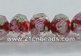 CLG32 15 inches 8*10mm faceted rondelle handmade lampwork beads