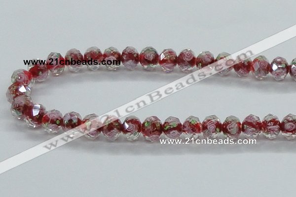 CLG32 15 inches 8*10mm faceted rondelle handmade lampwork beads