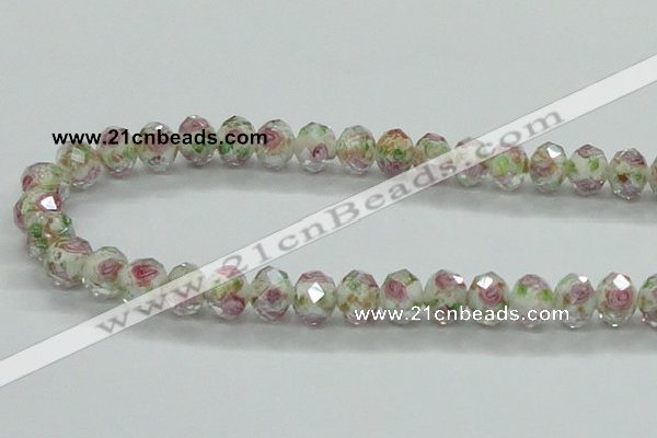 CLG33 15 inches 8*10mm faceted rondelle handmade lampwork beads