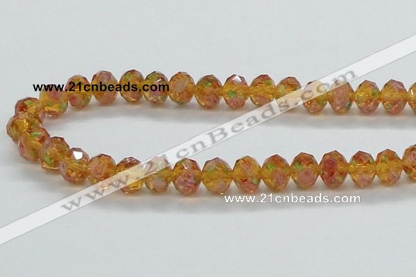 CLG34 15 inches 8*10mm faceted rondelle handmade lampwork beads