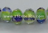 CLG38 14 inches 8*10mm faceted rondelle handmade lampwork beads