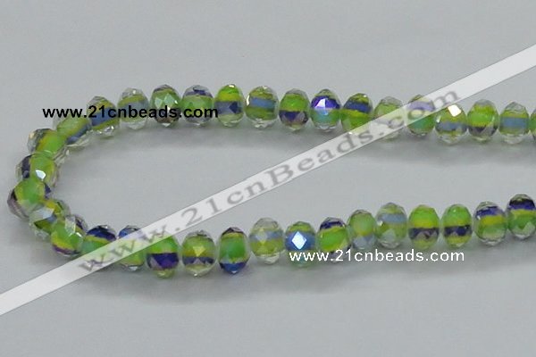 CLG38 14 inches 8*10mm faceted rondelle handmade lampwork beads