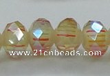 CLG39 14 inches 8*10mm faceted rondelle handmade lampwork beads