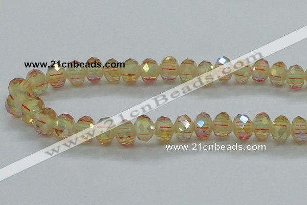 CLG39 14 inches 8*10mm faceted rondelle handmade lampwork beads