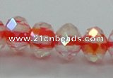 CLG40 14 inches 8*10mm faceted rondelle handmade lampwork beads