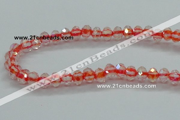 CLG40 14 inches 8*10mm faceted rondelle handmade lampwork beads