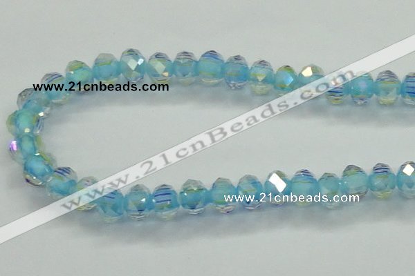 CLG42 14 inches 8*10mm faceted rondelle handmade lampwork beads