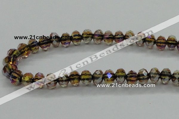 CLG43 14 inches 8*10mm faceted rondelle handmade lampwork beads