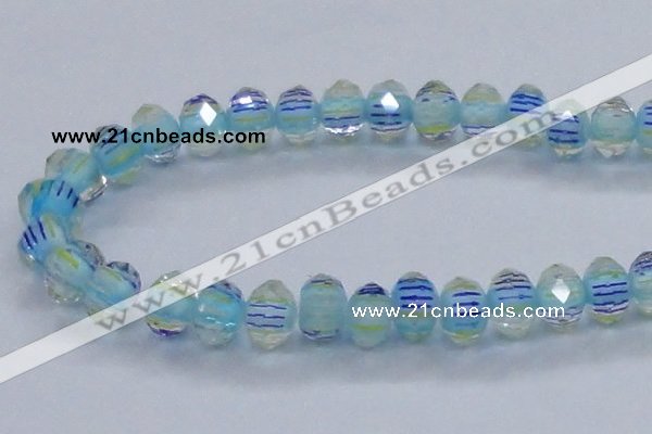 CLG44 13 inches 9*12mm faceted rondelle handmade lampwork beads