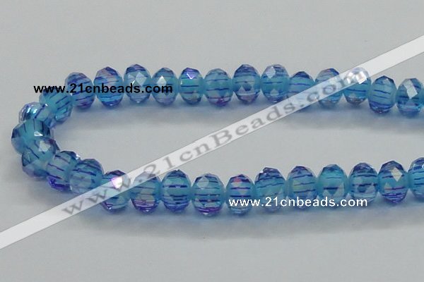 CLG46 13 inches 9*12mm faceted rondelle handmade lampwork beads