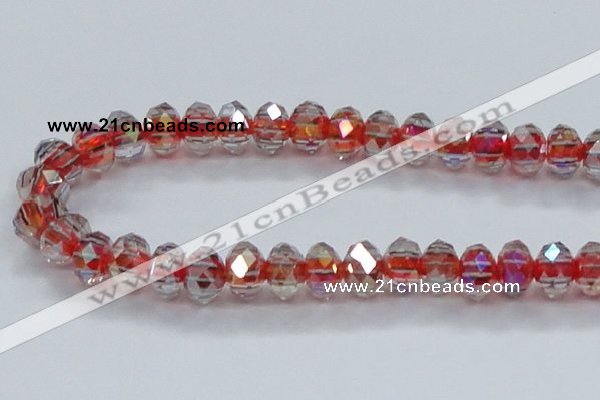 CLG47 13 inches 9*12mm faceted rondelle handmade lampwork beads