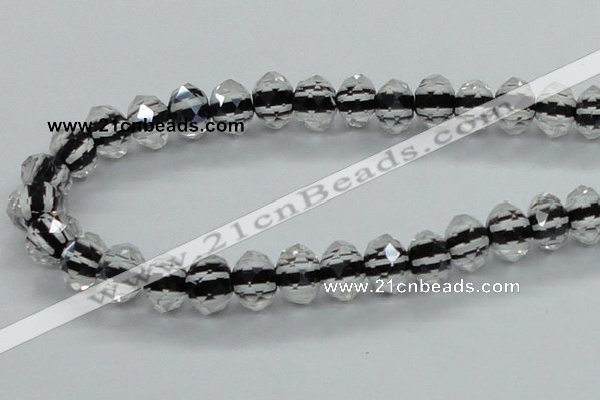 CLG48 13 inches 9*12mm faceted rondelle handmade lampwork beads