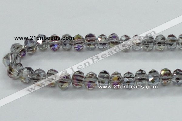 CLG49 13 inches 9*12mm faceted rondelle handmade lampwork beads