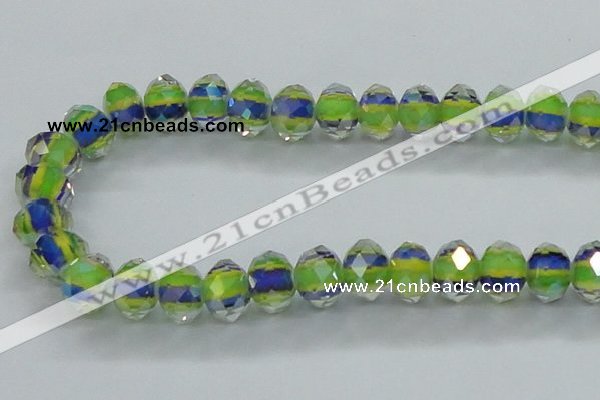 CLG50 13 inches 9*12mm faceted rondelle handmade lampwork beads