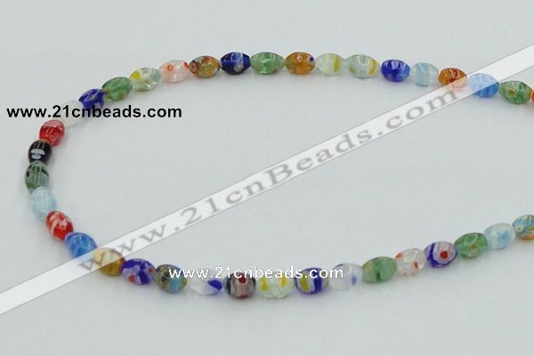 CLG503 16 inches 6*8mm rice lampwork glass beads wholesale