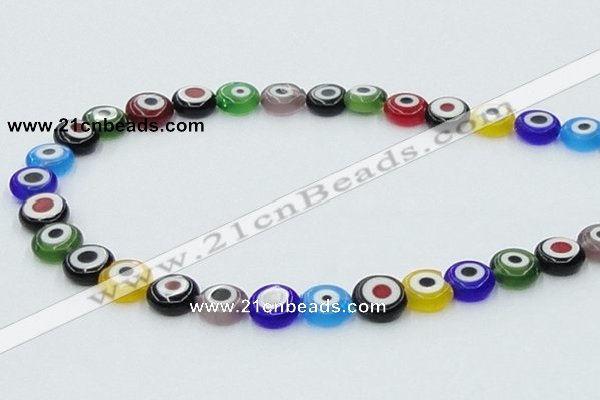 CLG507 16 inches 10mm flat round lampwork glass beads wholesale