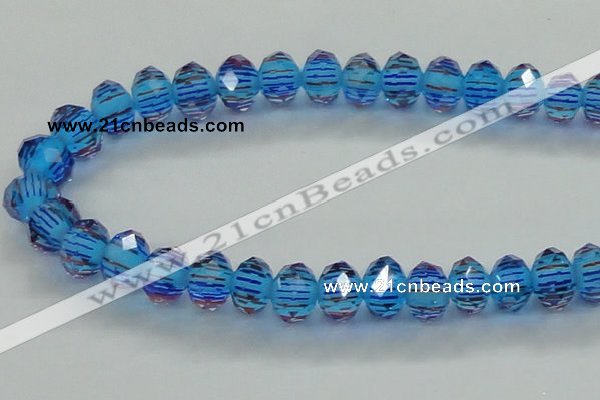 CLG51 13 inches 9*12mm faceted rondelle handmade lampwork beads