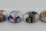 CLG515 16 inches 10mm flat round lampwork glass beads wholesale