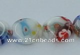 CLG516 16 inches 12mm flat round lampwork glass beads wholesale