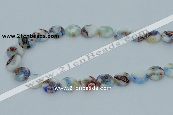 CLG516 16 inches 12mm flat round lampwork glass beads wholesale