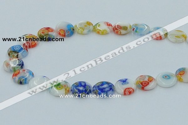 CLG517 16 inches 14mm flat round lampwork glass beads wholesale