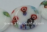 CLG519 16 inches 20mm flat round lampwork glass beads wholesale