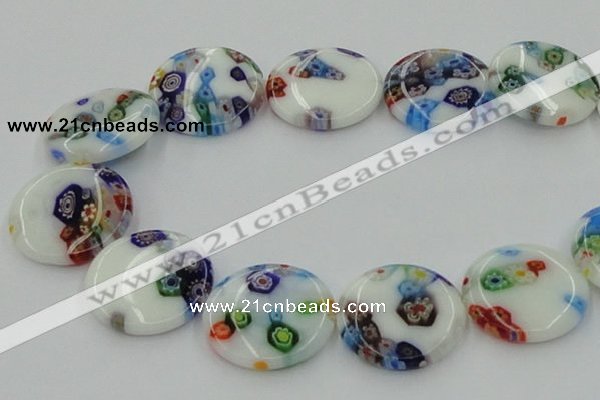 CLG520 16 inches 25mm flat round lampwork glass beads wholesale