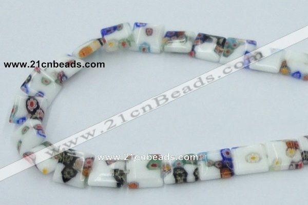 CLG522 16 inches 12*12mm square lampwork glass beads wholesale