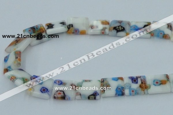 CLG523 16 inches 14*14mm square lampwork glass beads wholesale