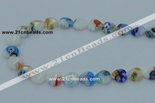 CLG525 16 inches 12*12mm heart lampwork glass beads wholesale