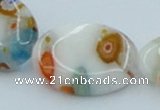 CLG526 16 inches 13*18mm oval lampwork glass beads wholesale