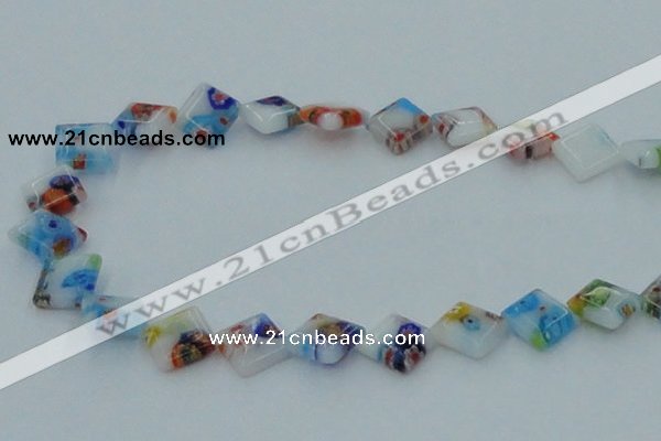 CLG529 16 inches 10*10mm diamond lampwork glass beads wholesale